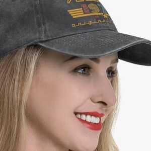 NWOT Vintage 1973 Distressed Black Baseball Cap w/Sliding Adjustable 100% Cotton